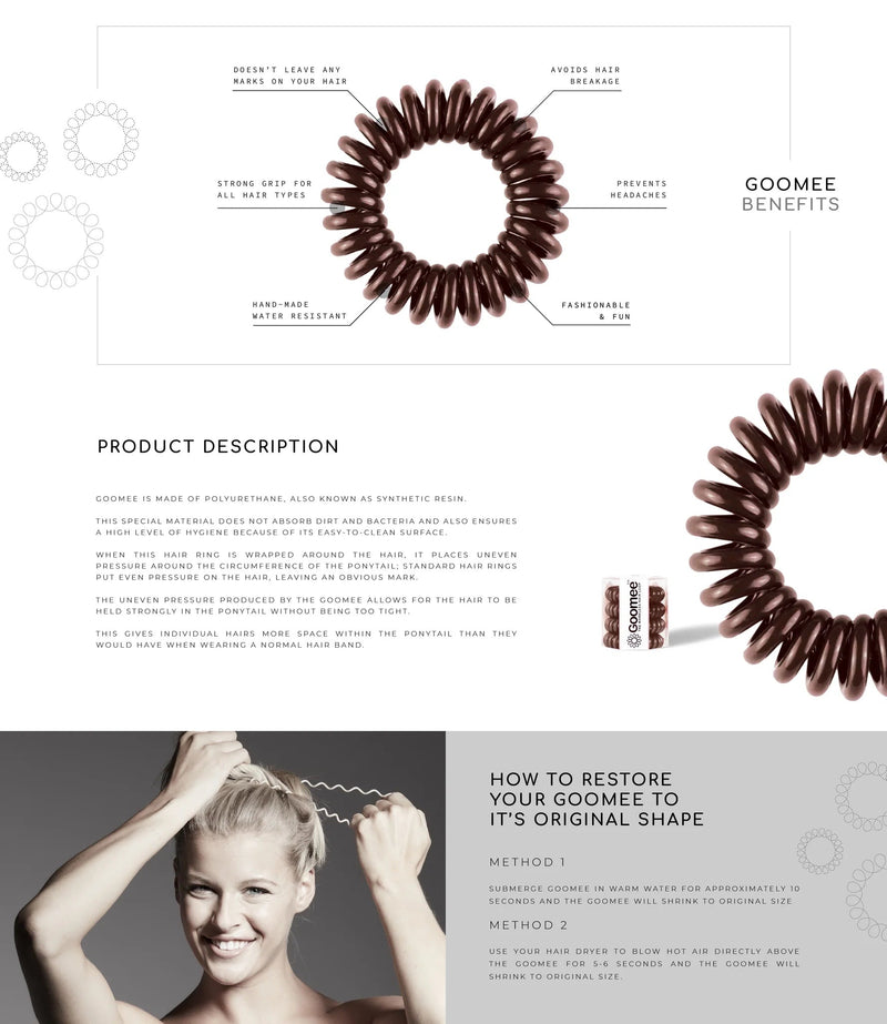 Goomee Loop Hair Elastics Coco Brown