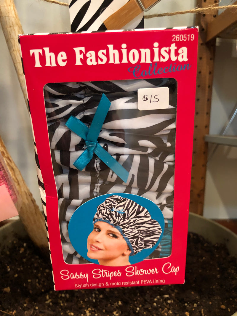 Betty Dain Shower Cap Sassy Stripes