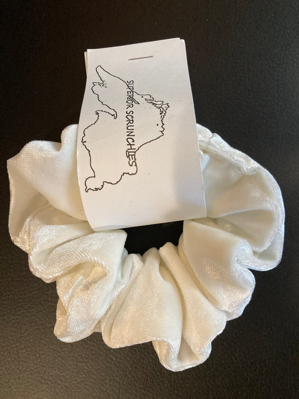Superior Scrunchies White Velour Large
